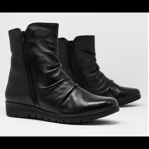 New! Q2 Comfortable Black Leather Ankle Boots
